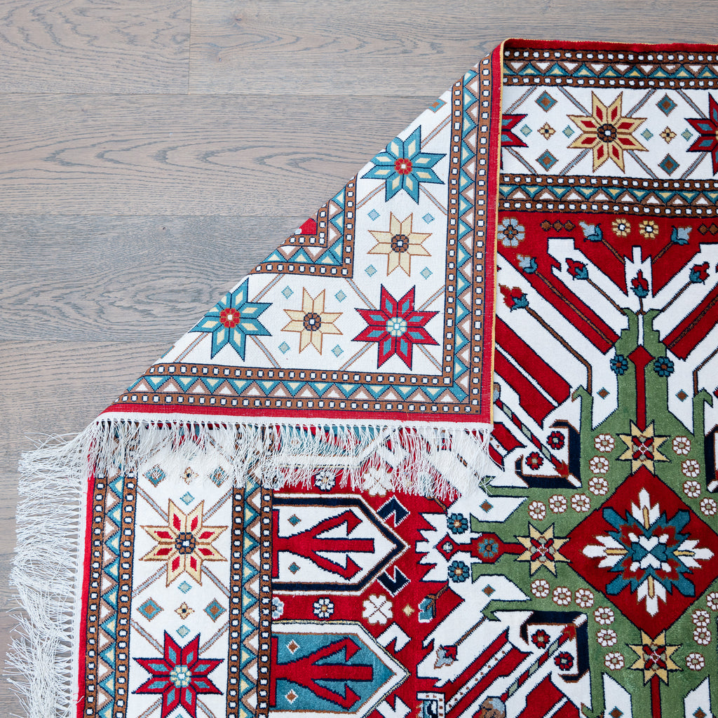 "Chelebi" Raspberry red silk carpet