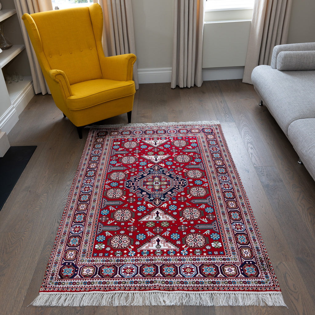 "Gonagkend" Ruby red silk carpet