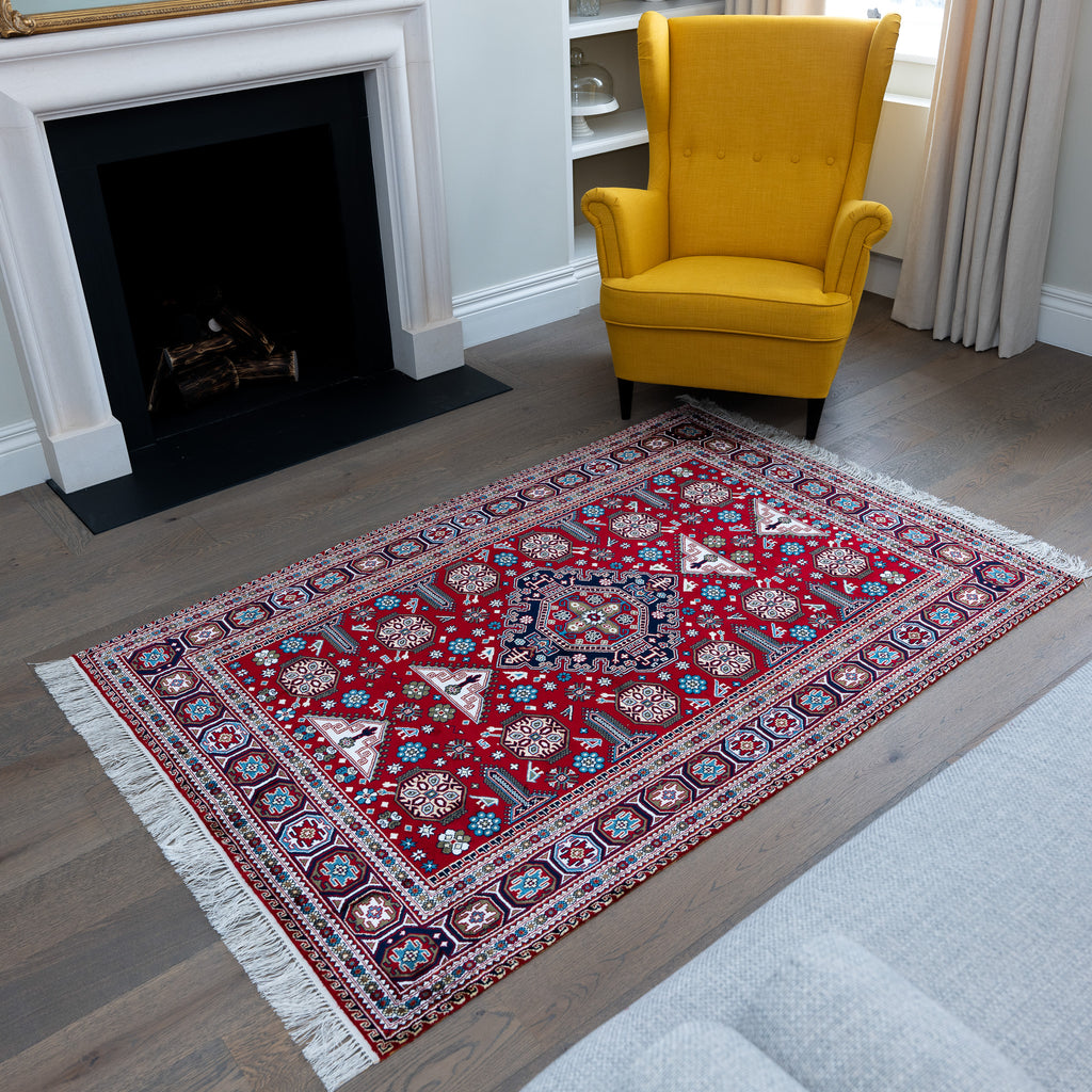 "Gonagkend" Ruby red silk carpet