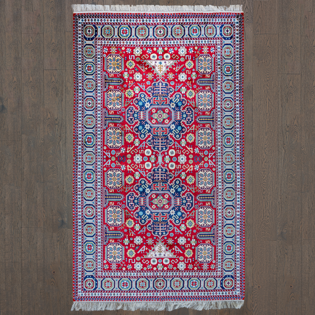 "Gonagkend" Poppy red silk carpet