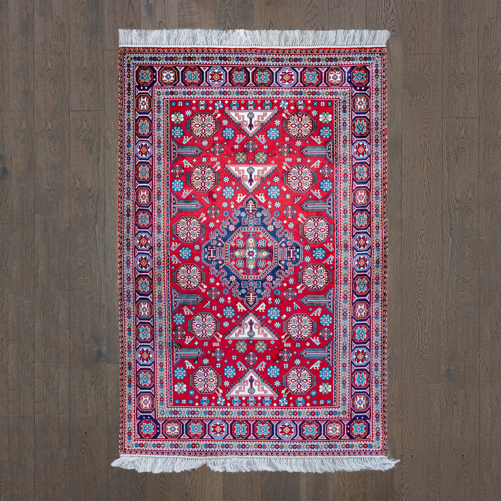 "Gonagkend" Ruby red silk carpet