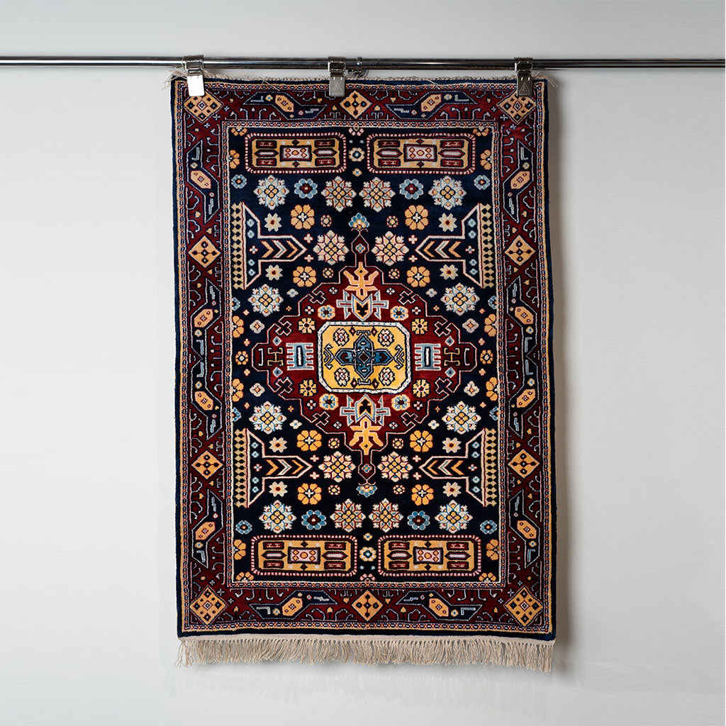 "Gonagkend" Caspian blue silk carpet