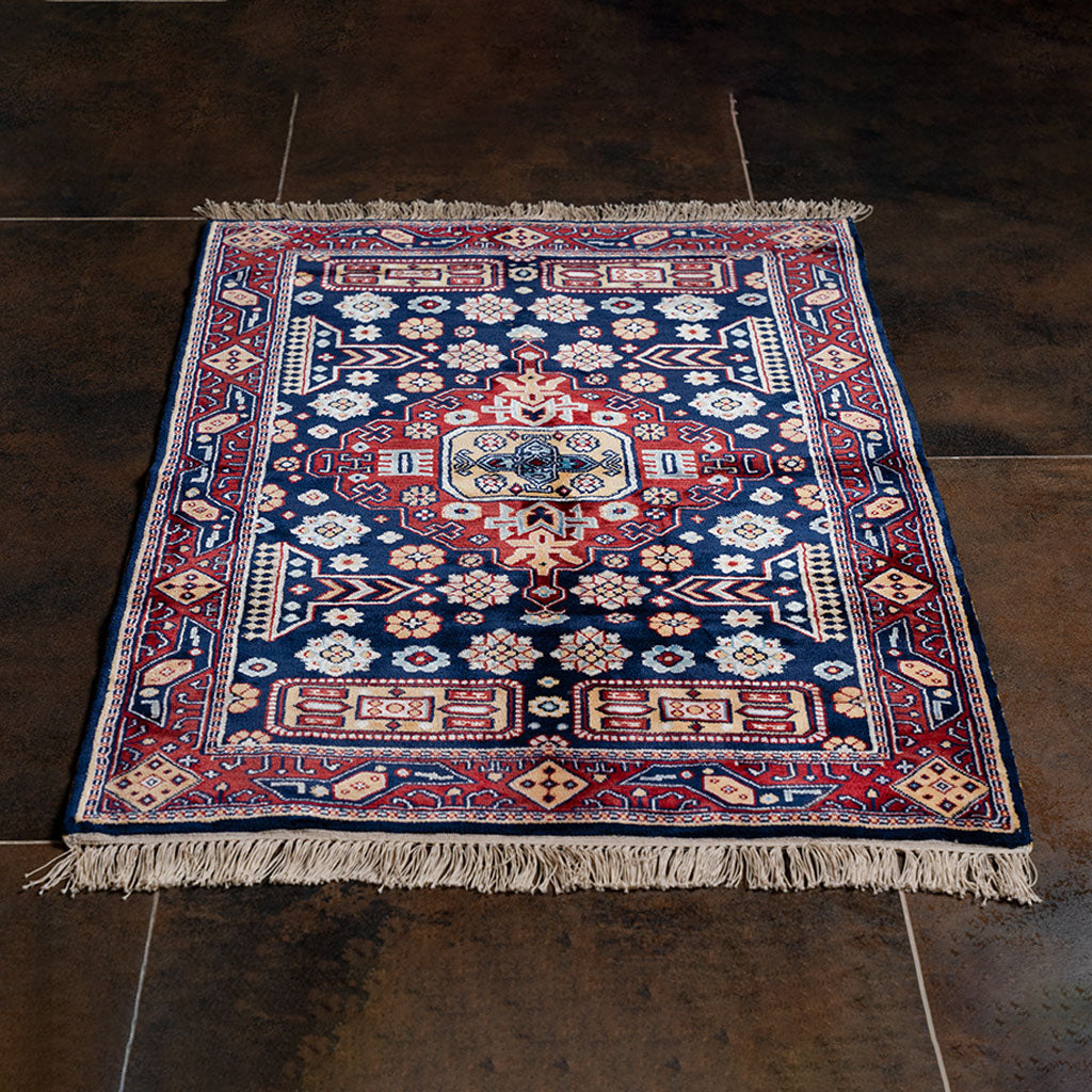 "Gonagkend" Caspian blue silk carpet