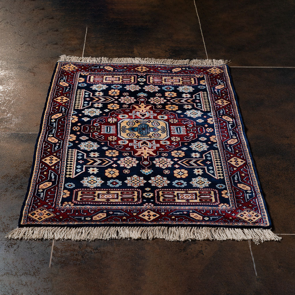 "Gonagkend" Caspian blue silk carpet