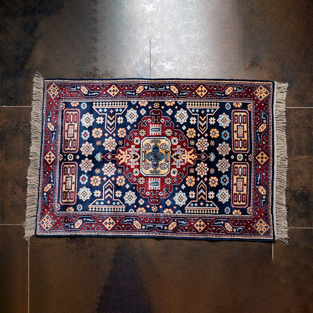 "Gonagkend" Caspian blue silk carpet