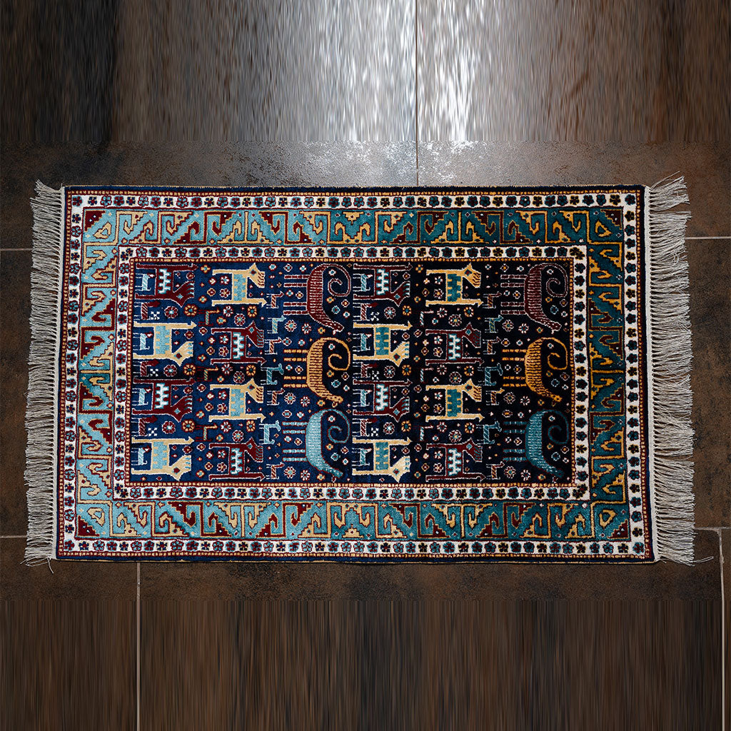 "Animalism" in Azerbaijani silk carpet