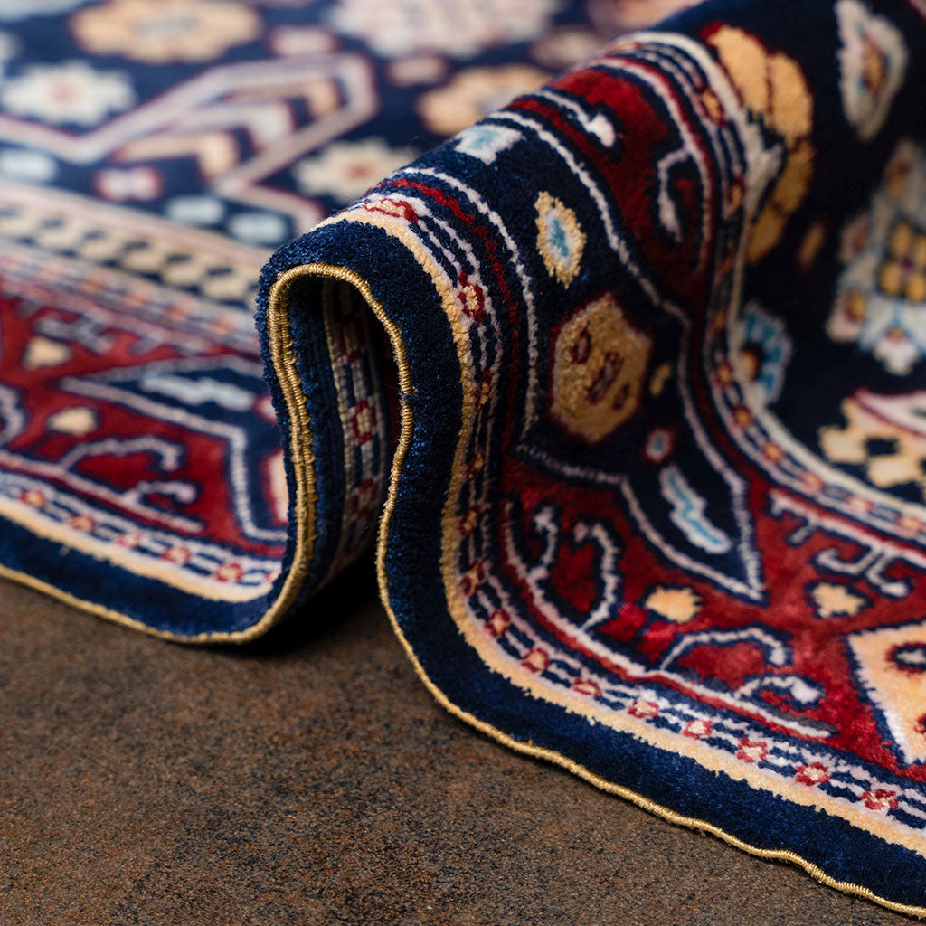 "Gonagkend" Caspian blue silk carpet